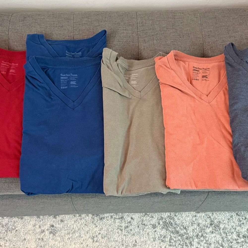 Fresh Clean Threads Medium V-Nech TShirts Bundle